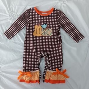 Infant Camo Truck Candy Corn Romper